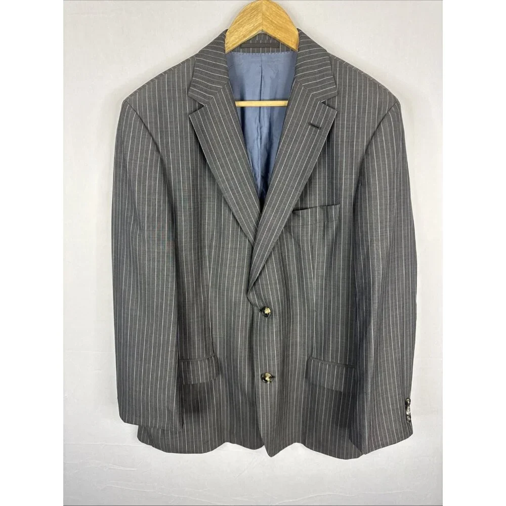 Hugo Boss Bertolucci‎ Cinema 100% Wool Pinstripe Blazer Men 42S Gray